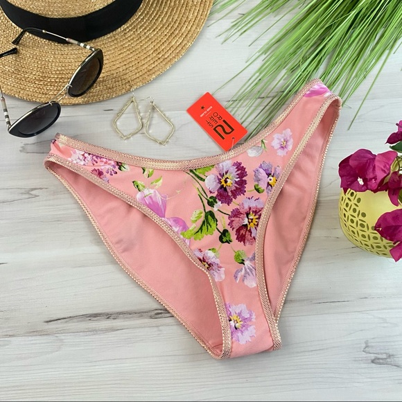 River Island Pink Floral Bikini Bottom - Picture 2 of 12